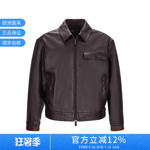 EA阿玛尼 男士羊皮革夹棉皮衣皮夹克上衣外套 EM003529 AF19252