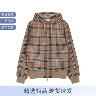 针织外套 BURBERRY博柏利 运动衫 男士 8102881 格纹连帽拉链开衫