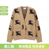 BURBERRY 8070328 女士骑士徽标提花宽松V领针织开衫