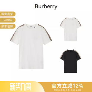 T恤8106246 饰圆领短袖 BURBERRY男士 马术骑士徽标刺绣格纹装