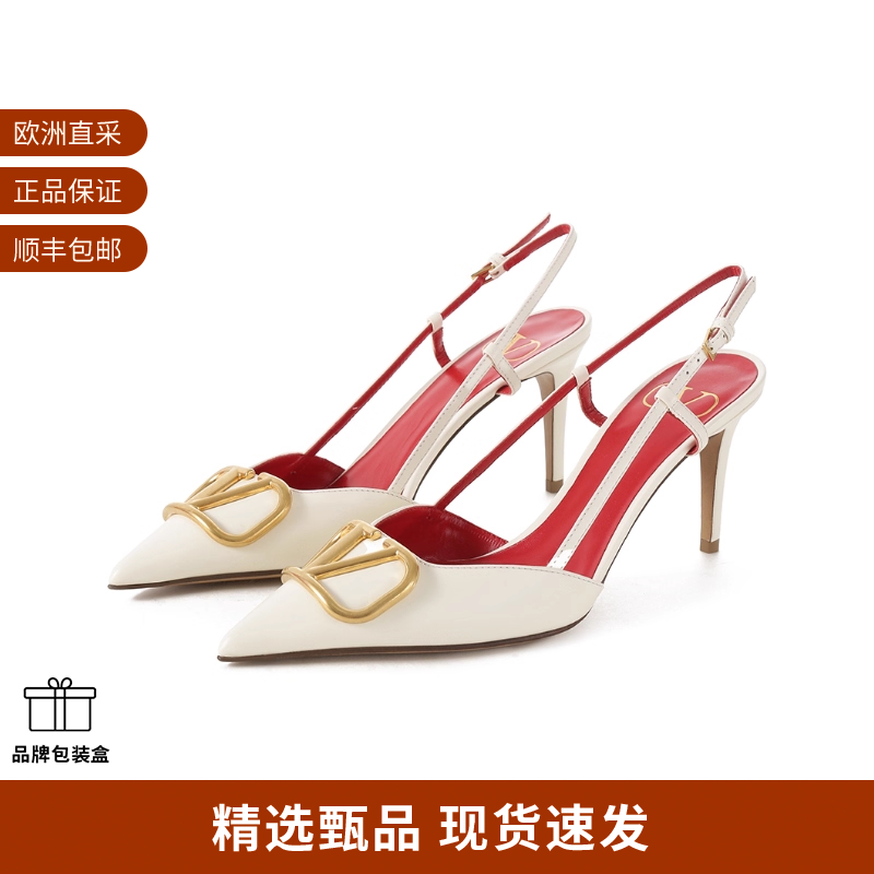 VALENTINO 女士尖头细跟高跟鞋露跟鞋皮鞋凉鞋 4W2S0R01 DSH