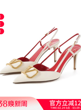 VALENTINO 女士尖头细跟高跟鞋露跟鞋皮鞋凉鞋 4W2S0R01 DSH