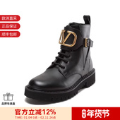 VALENTINO华伦天奴女士军旅风短靴马丁靴1W2S0Q03 BEK