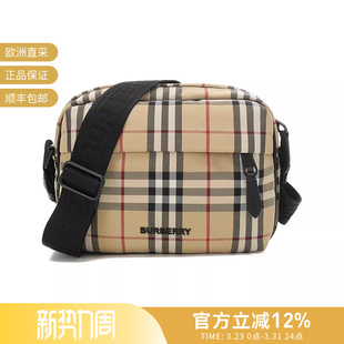 格纹包相机包单肩斜挎包 BURBERRY博柏利男士 8069760 甄品精选