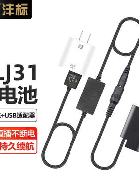 沣标 DMW-BLJ31假电池外接电源Type-c适用于松下LUMIX全画幅DC-S1 S1R S1H直播视频充电宝供电拍摄BLJ31FGK