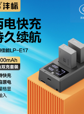 沣标佳能LP-E17电池EOS R50 V V1 R8 R10 RP M6 850D 200D二代微单M3相机760D 750D 800D 77D单反LPE17充电器