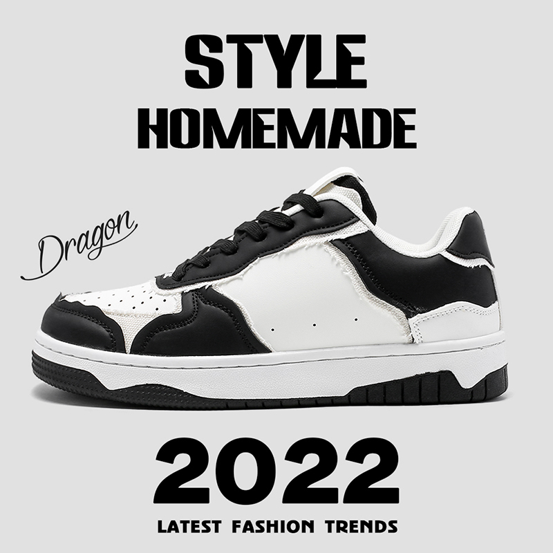 小众潮牌男鞋板鞋熊猫鞋百搭学生厚底黑白设计感高街时尚休闲运动