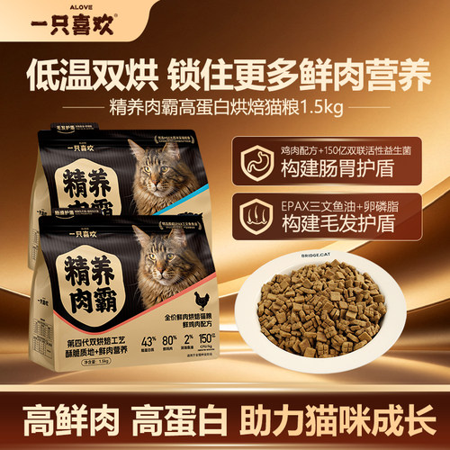 一只喜欢精养肉霸高蛋白烘焙猫粮