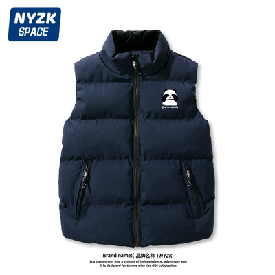 熊猫羽绒棉马甲男款潮牌大码背心