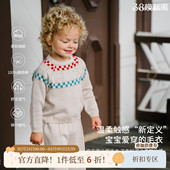 子 厚女孩上衣裤 whitewheat儿童2025春季 两件套男宝宝卡通纯棉套装