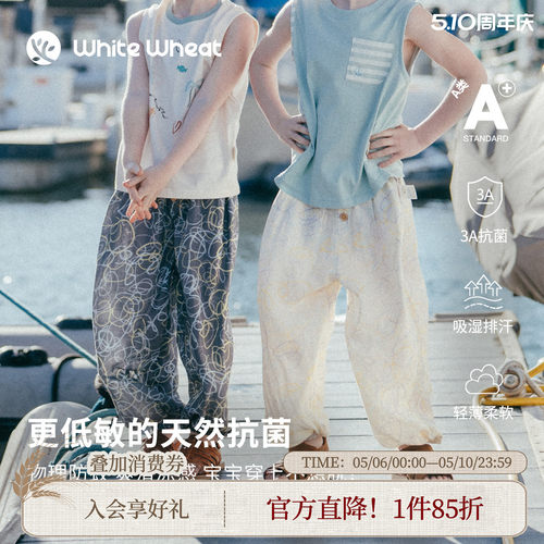 whitewheat条纹绣标防蚊裤