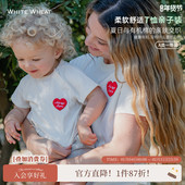 whitewheat儿童2025夏季 母女 t恤宝宝亲子装 新款 纯棉母子印花短袖