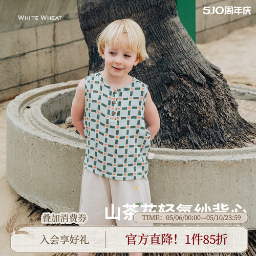 whitewheat爱心条纹背心