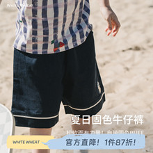 whitewheat儿童2025夏季新款男女童纯棉休闲裤薄款宝宝短裤牛仔裤