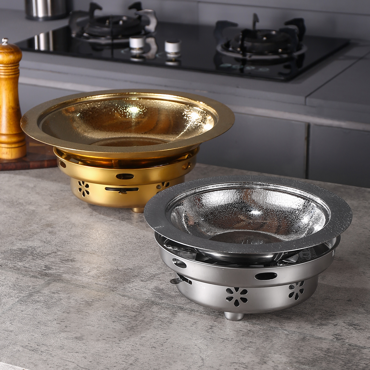 特厚不锈钢商用干锅火锅酸菜鱼盆