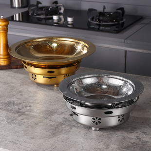 特厚不锈钢商用干锅酸菜鱼盆小龙虾大咖盘炉子具饭店锅仔保温底座