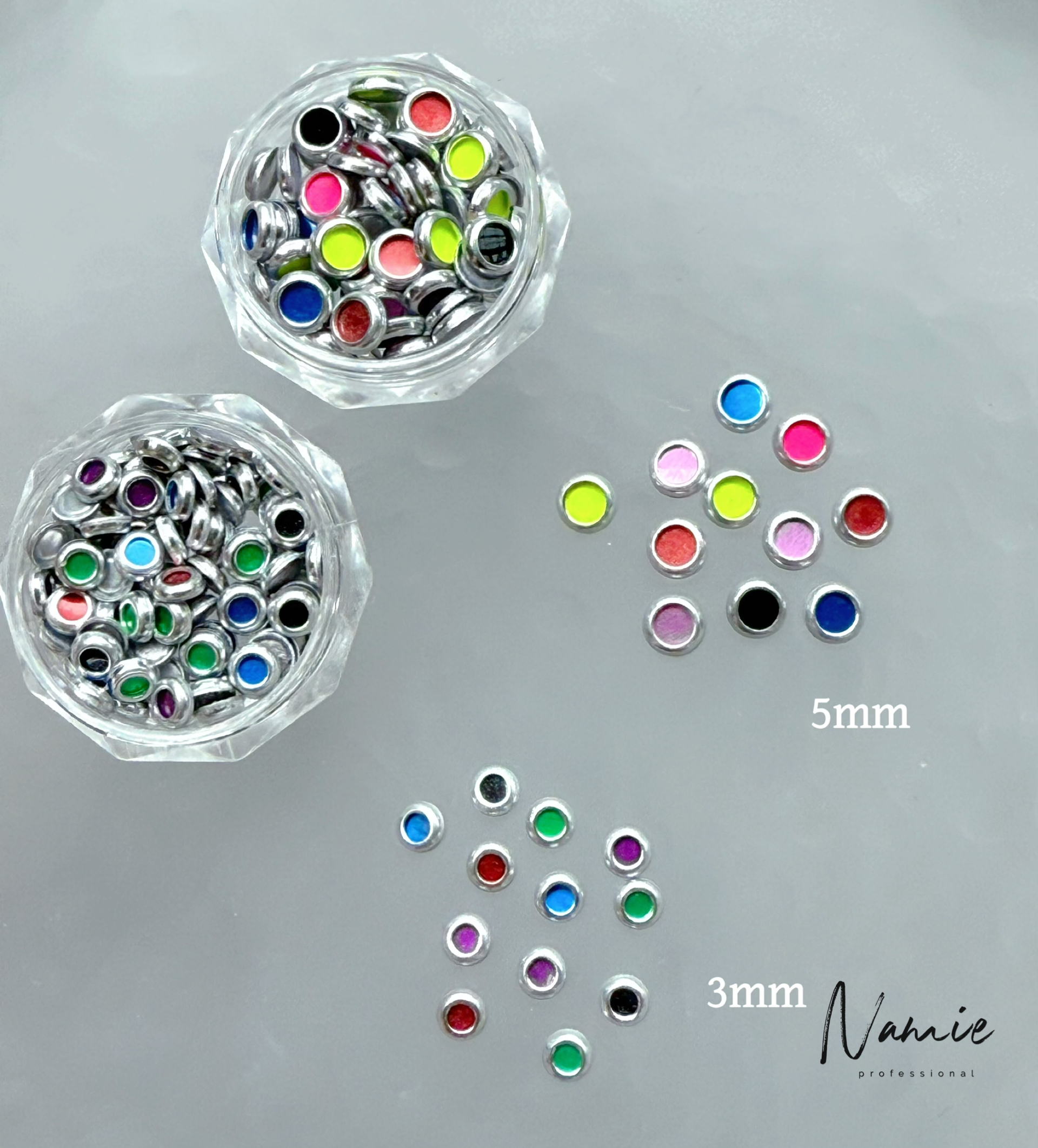 Namie定制ins风韩系彩色铆钉混装美甲饰品小众设计感指甲装饰品