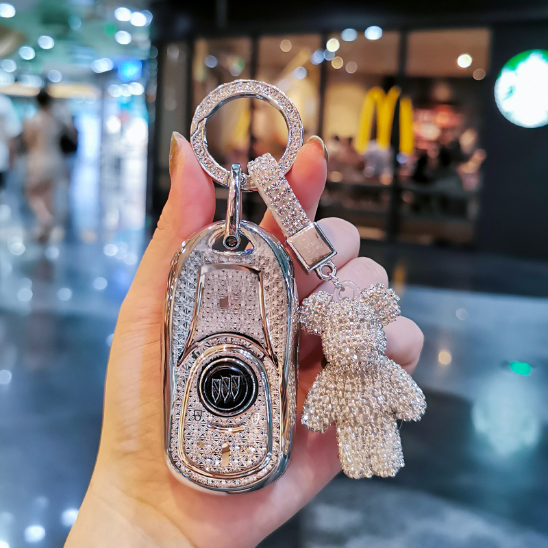 别克全包钻石纹钥匙套