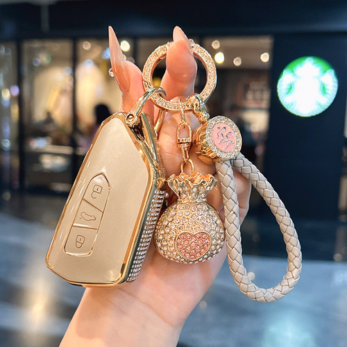 大众速腾钥匙套途观l途昂id3车扣探岳朗逸高尔夫凌度揽巡揽境壳包