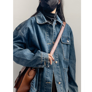 NZ复古牛仔外套工装风美式港风宽松日系女男原创设计休闲水洗夹克