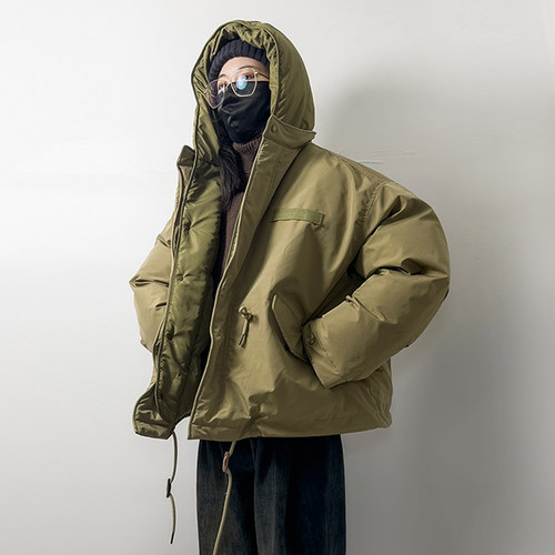 中性风男女同款户外风连帽棉服