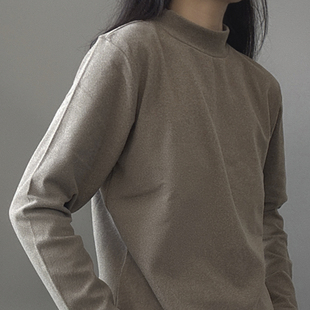 逆壳中性仿羊绒半高领打底衫女男款春秋冬季宽松休闲纯棉德绒上衣