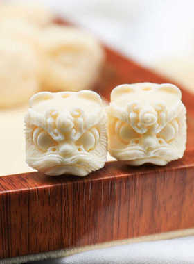 超可爱醒狮配珠diy象牙果雕刻菩提果手串超萌配饰品配件男女款