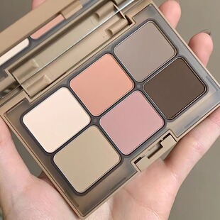 everbab眼影盘修容高光一体盘素哑大地色哑光六色日常小众彩妆女