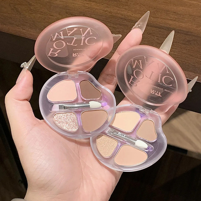 罗小曼四色卧蚕盘新手提亮阴影细节下至综合自然眼影高光多用细节