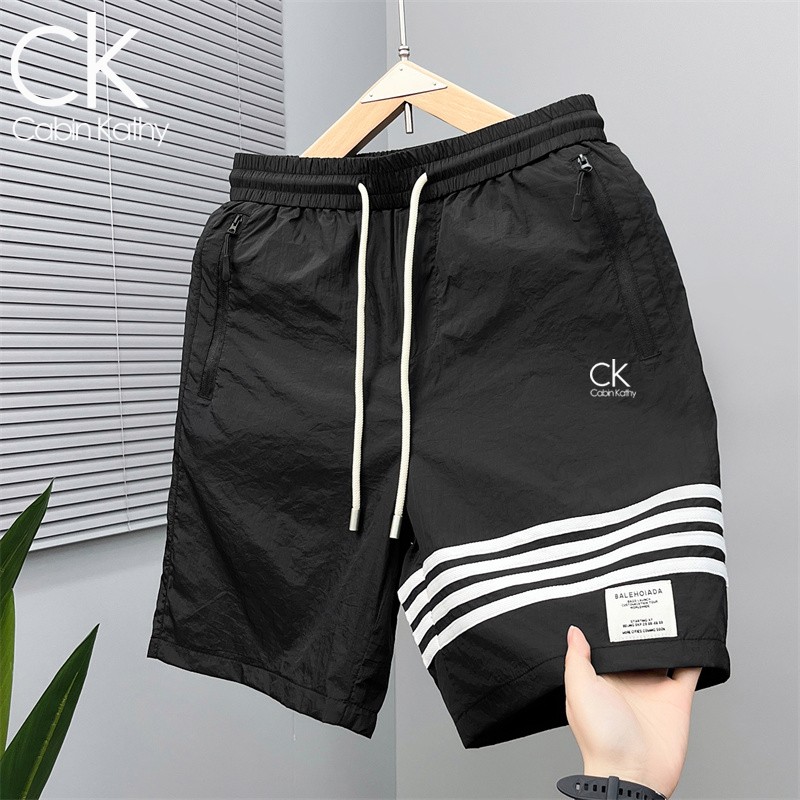 ck正品【海外撤柜】夏季时尚宽松冰丝速干休闲五分短裤男潮流沙滩