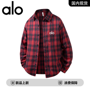 官方奥特莱斯品牌折扣 情侣港风复古格子衬衫男女休闲春季衬衣