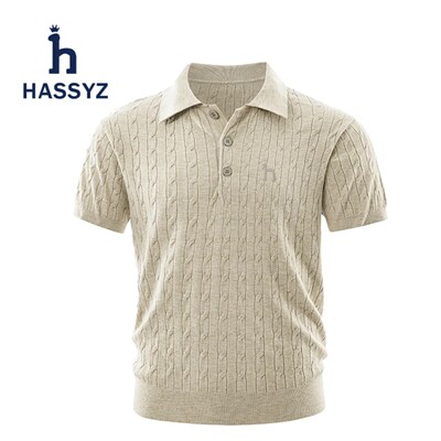 【品牌现货撤柜】hassyz夏季男士商务休闲翻领老钱风百搭短袖POLO