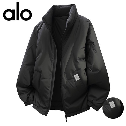 【官方奥特莱斯品牌折扣 美式宽松纯色加绒男立领冬季大码羽绒服