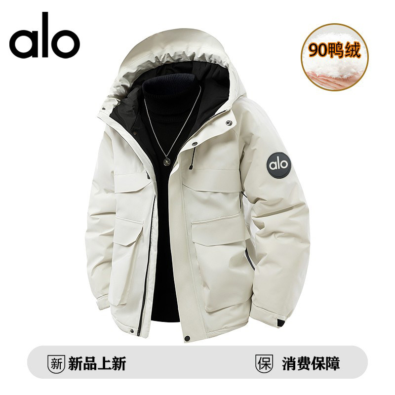 官方奥特莱斯品牌折扣 情侣冬季连帽羽绒服男户外工装休闲外套