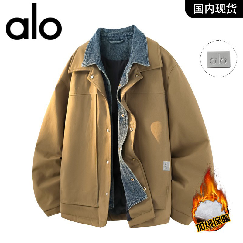 官方奥特莱斯品牌折扣 美式拼接假两件羽绒服男款冬季潮牌外套