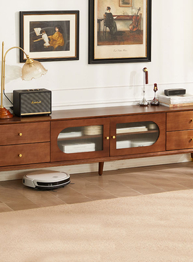 实木电视柜茶几组合小户型客厅家用储物柜子地柜轻奢简约电视机柜