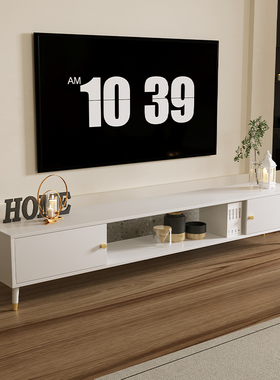 实木电视柜简约现代小户型客厅高款储物地柜白色电视机柜茶几组合