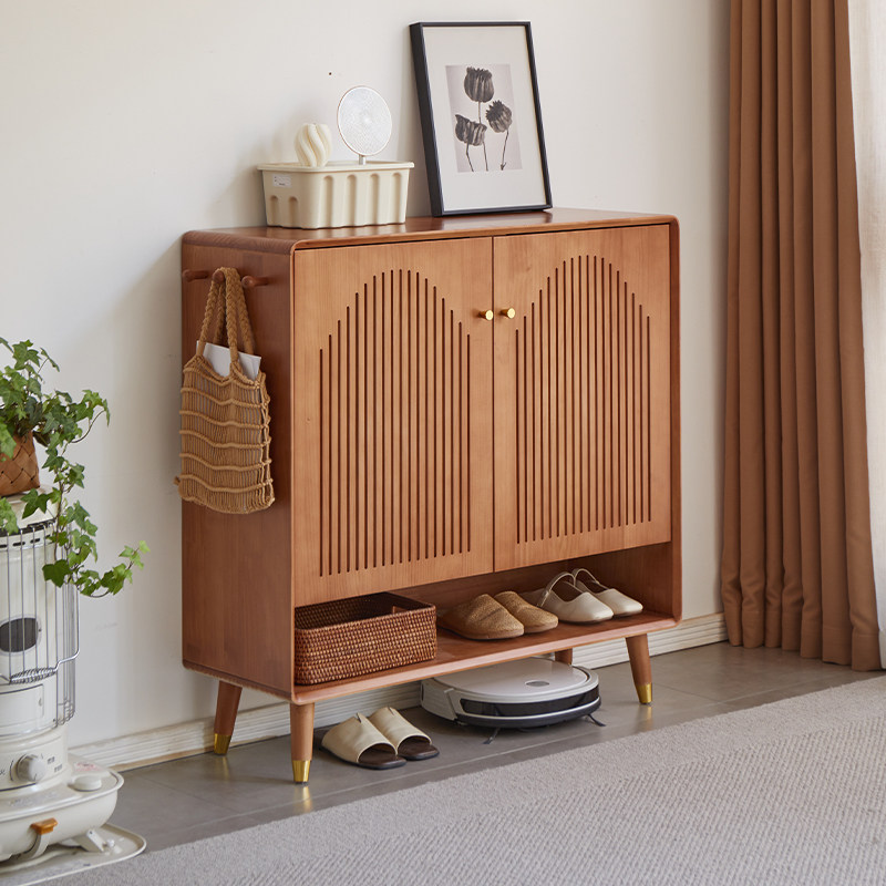 实木鞋柜家用门口入户玄关柜中古复古实木大容量收纳柜储物柜新款,住宅家具,鞋柜,淘宝优惠券,粉丝福利购,淘宝优惠卷