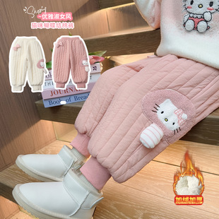 棉裤 保暖裤 2025新款 女宝宝加绒加厚冬装 子 洋气儿童装 女童冬季