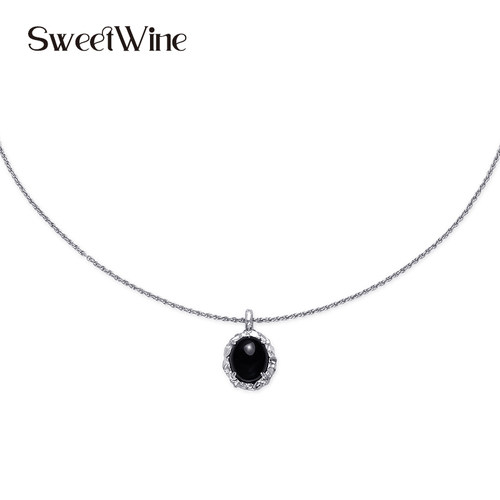 sweetwine黑玛瑙吊坠项链