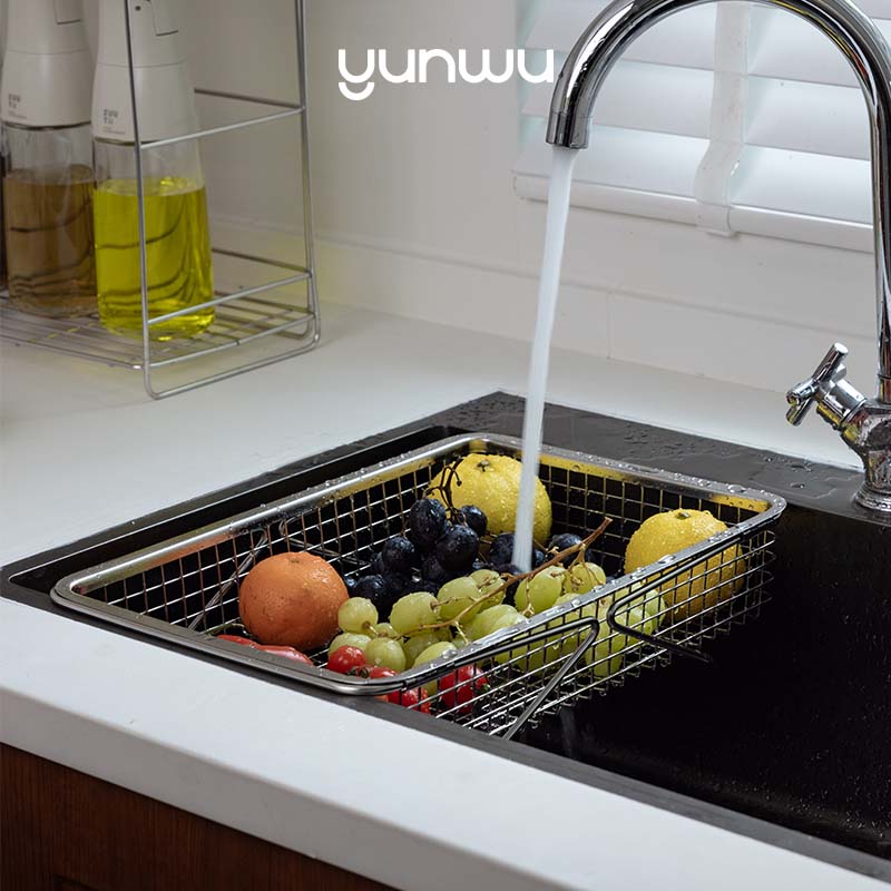 云物生活304不锈钢厨房水槽沥水篮可伸缩收纳沥水碗碟架实用收纳