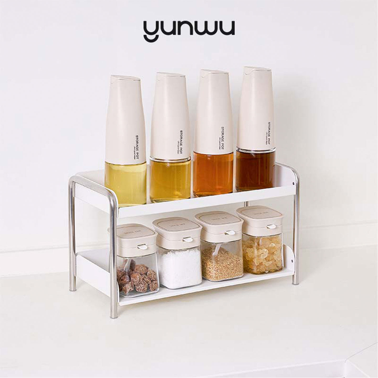 轻奢风不锈钢调味架云物生活厨房置物架加宽37cm多功能家用调料架