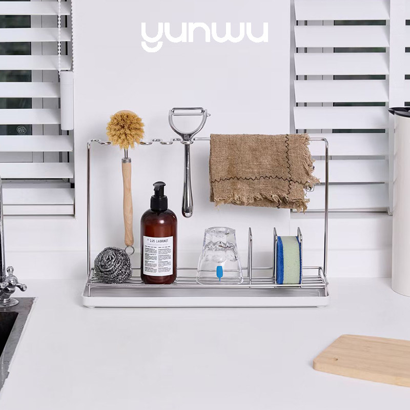 云物生活 304不锈钢厨房台面抹布架水槽边海绵沥水架多功能挂架,厨房/烹饪用具,抹布架/厨房清洁收纳架,淘宝优惠券,粉丝福利购,淘宝优惠卷