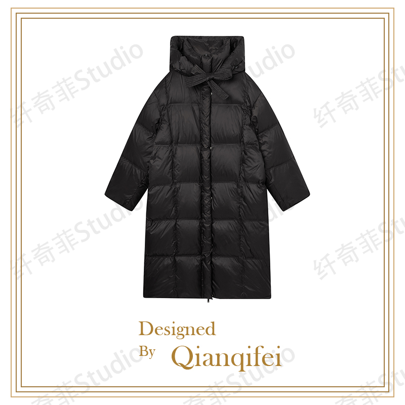 【5原】2023新款设计感纯色宽松中长款连帽鹅绒服 MW28865