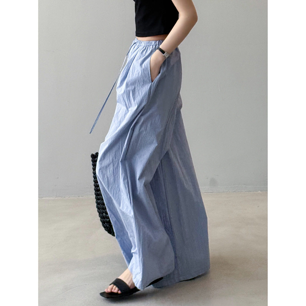 夏季薄款高腰阔腿山本休闲裤女