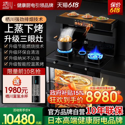 日本栖川三眼集成灶上蒸下烤变频