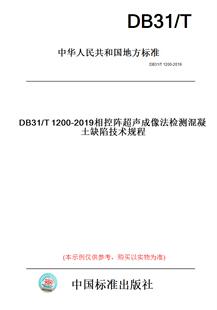 【纸版图书】DB31/T1200-2019相控阵超声成像法检测混凝土缺陷技术规程(此标准为上海市地方标准)