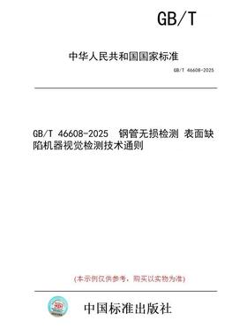 【纸版图书/标准】GB/T 46608-2025  钢管无损检测 表面缺陷机器视觉检测技术通则
