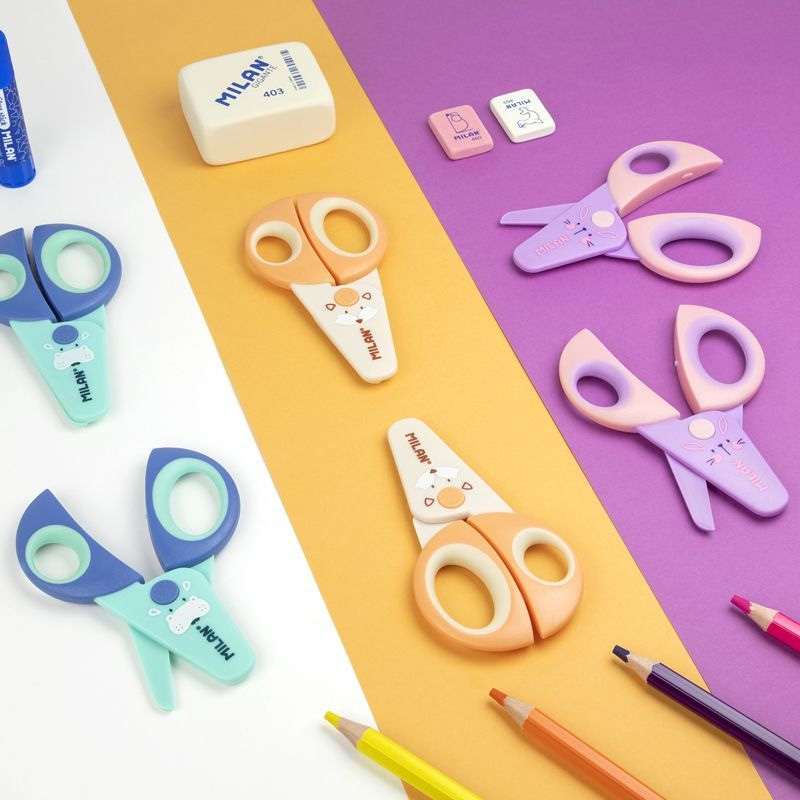 【优你客旗舰店】西班牙MILAN米兰儿童剪刀安全手工0-1-2-3-4-5-6岁幼儿园宝宝不伤手塑料剪子手工小剪子剪纸