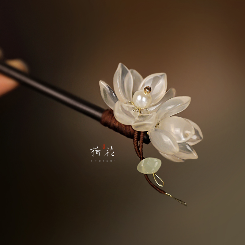 琉璃古风花朵发簪女高级感新中式